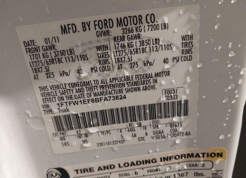 Photo 9 of 2011 Ford F-150 XLT (VIN 1FTFW1EF8BFA73824)