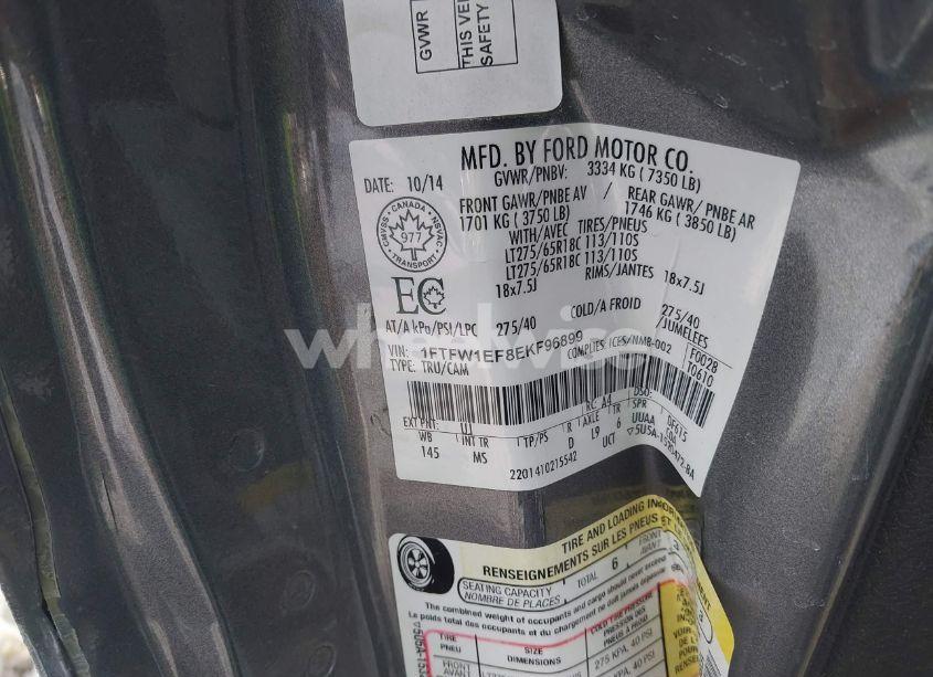 Photo 9 of 2014 Ford F-150 XLT (VIN 1FTFW1EF8EKF96899)