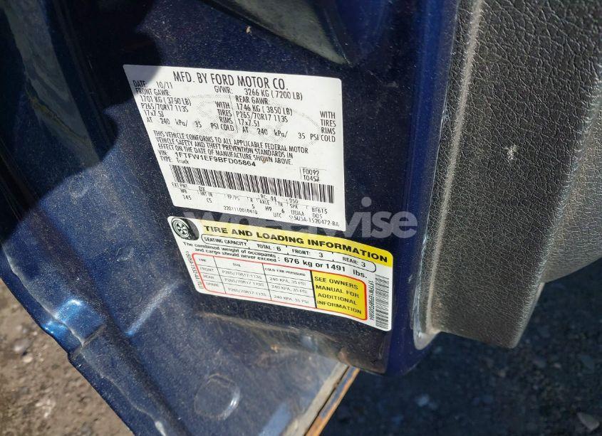 Photo 9 of 2011 Ford F-150 XL (VIN 1FTFW1EF9BFD05864)