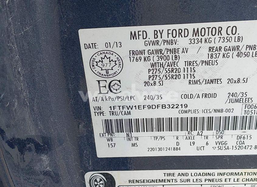 Photo 9 of 2013 Ford F-150 XLT (VIN 1FTFW1EF9DFB32219)