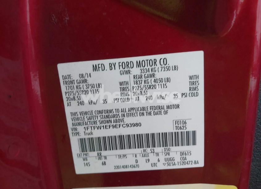 Photo 9 of 2014 Ford F-150 FX4 (VIN 1FTFW1EF9EFC93980)