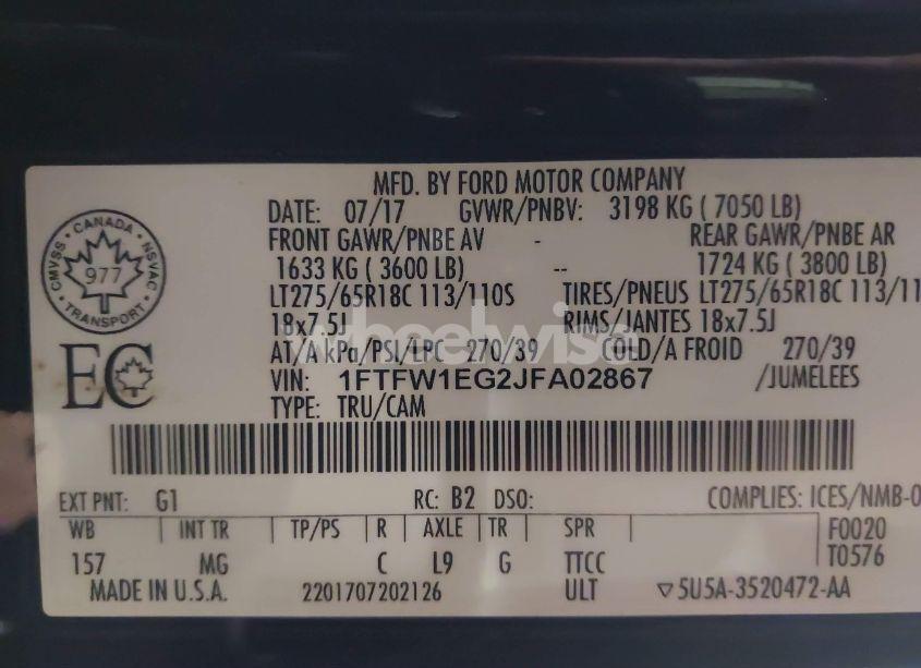 Photo 9 of 2018 Ford F-150 XLT (VIN 1FTFW1EG2JFA02867)