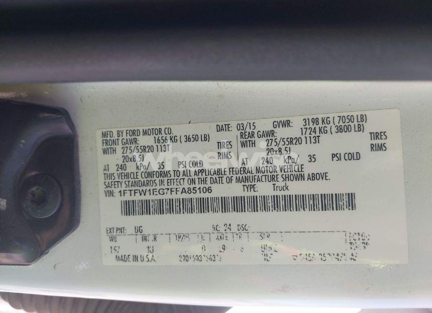 Photo 9 of 2015 Ford F-150 KING RANCH (VIN 1FTFW1EG7FFA85106)