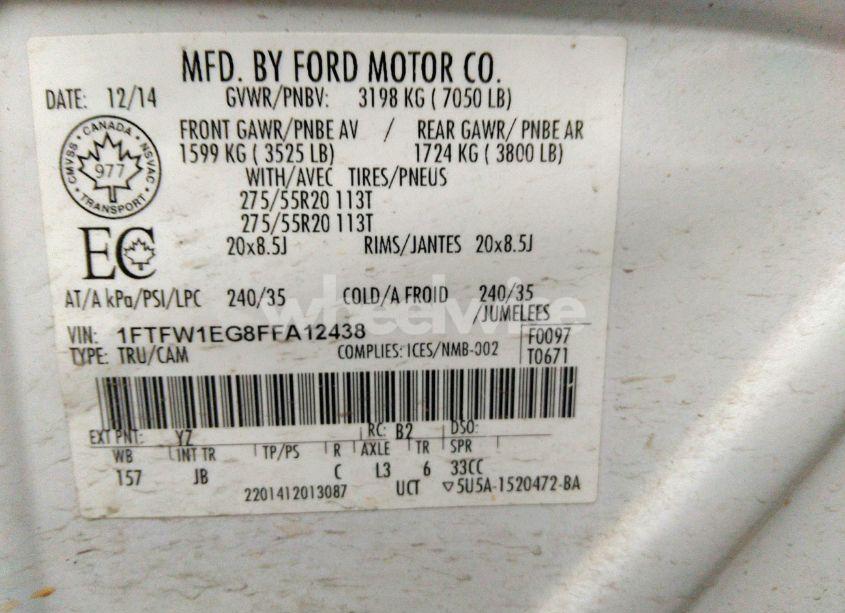 Photo 9 of 2015 Ford F-150 XLT (VIN 1FTFW1EG8FFA12438)