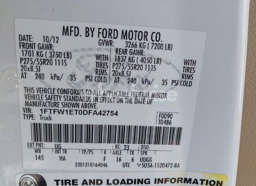 Photo 9 of 2013 Ford F-150 LARIAT (VIN 1FTFW1ET0DFA42754)