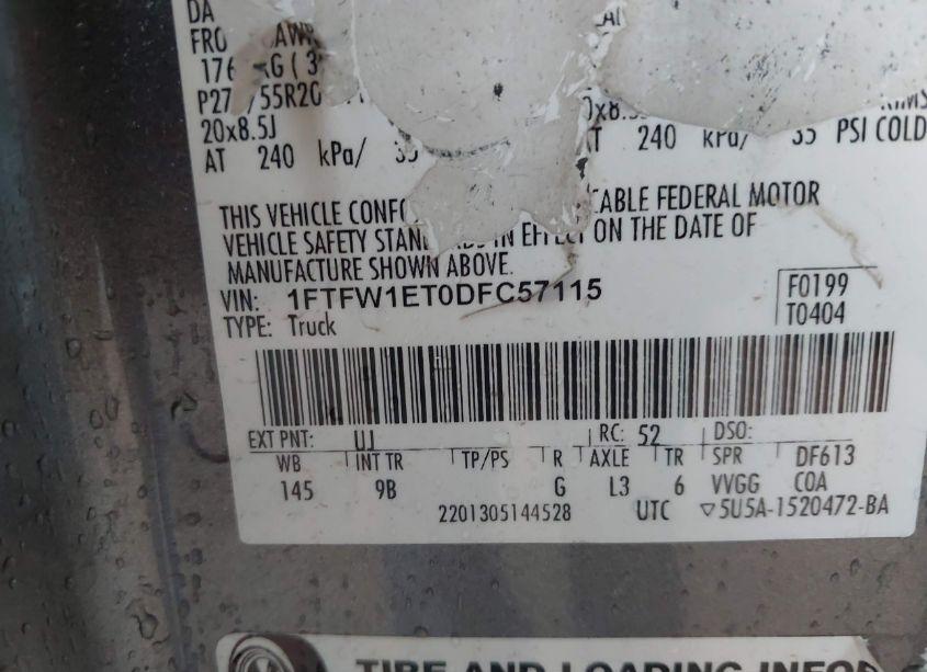 Photo 9 of 2013 Ford F-150 PLATINUM (VIN 1FTFW1ET0DFC57115)