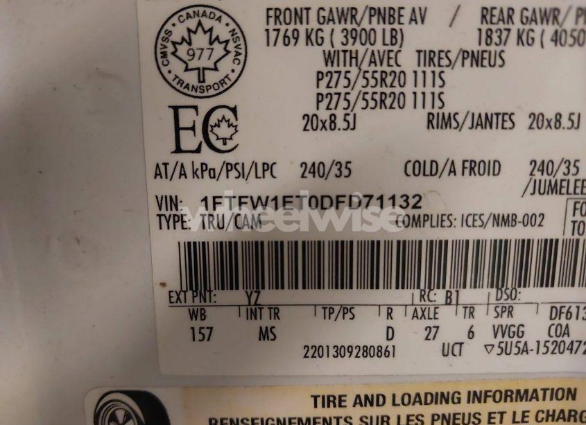 Photo 9 of 2013 Ford F-150 XLT (VIN 1FTFW1ET0DFD71132)