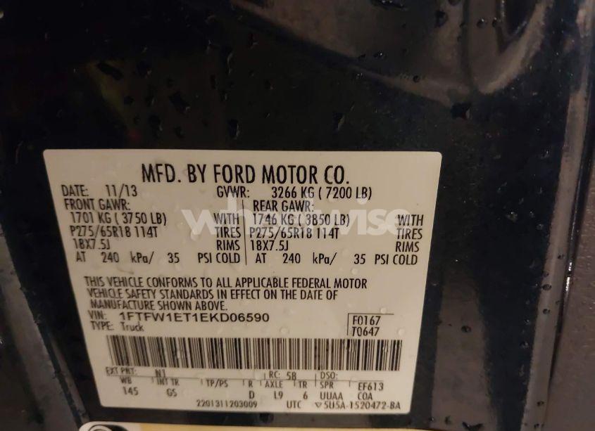 Photo 9 of 2014 Ford F-150 XLT (VIN 1FTFW1ET1EKD06590)