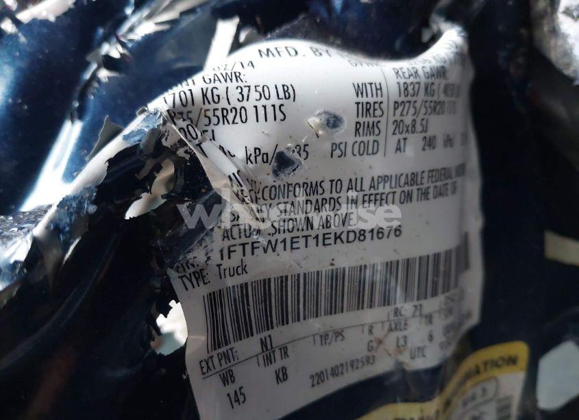 Photo 9 of 2014 Ford F-150 KING RANCH (VIN 1FTFW1ET1EKD81676)