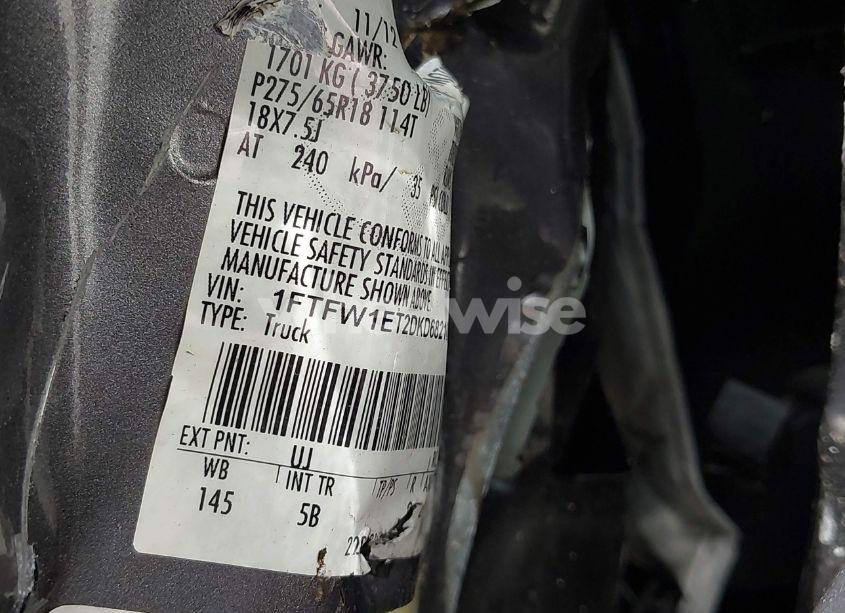 Photo 9 of 2013 Ford F-150 FX4 (VIN 1FTFW1ET2DKD68210)