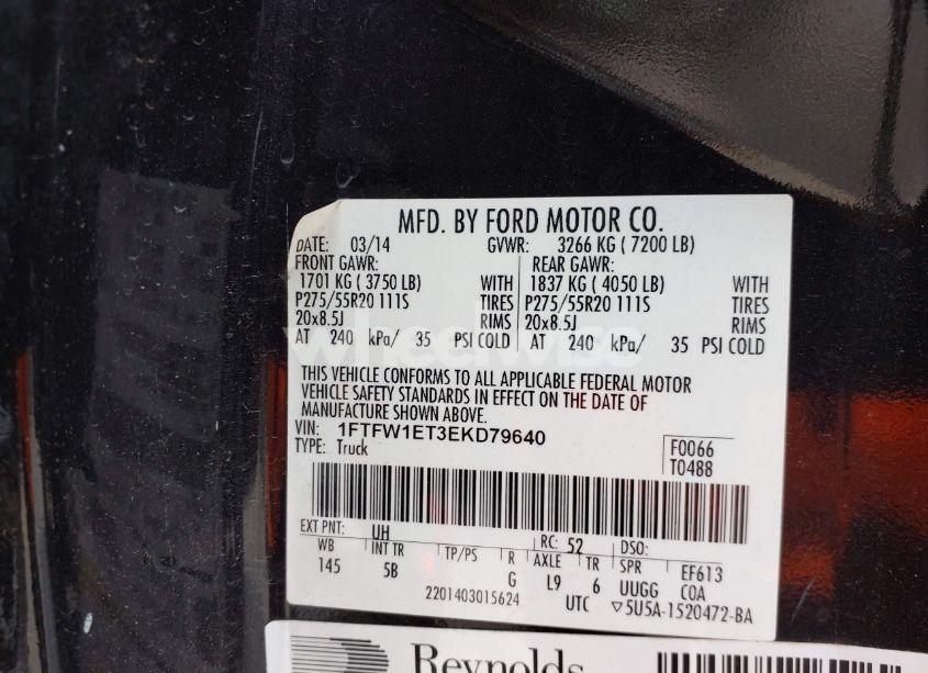 Photo 9 of 2014 Ford F-150 FX4 (VIN 1FTFW1ET3EKD79640)