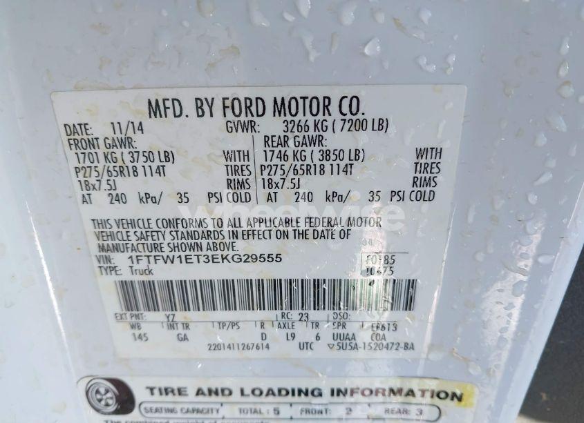 Photo 9 of 2014 Ford F-150 XLT (VIN 1FTFW1ET3EKG29555)