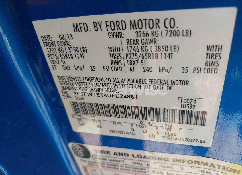 Photo 9 of 2013 Ford F-150 XLT (VIN 1FTFW1ET4DFD24881)