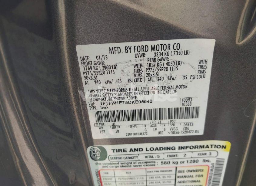 Photo 9 of 2013 Ford F-150 FX4 (VIN 1FTFW1ET5DKE05542)