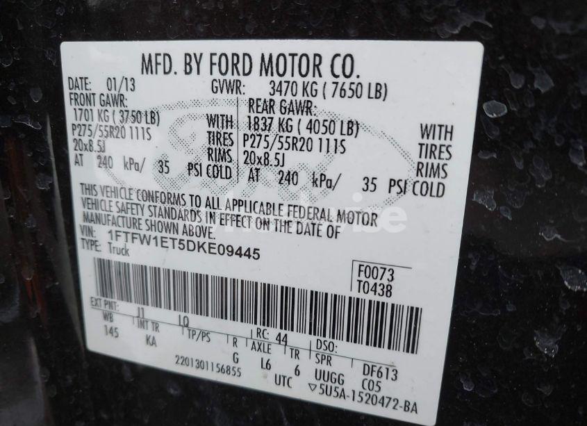 Photo 9 of 2013 Ford F-150 KING RANCH (VIN 1FTFW1ET5DKE09445)