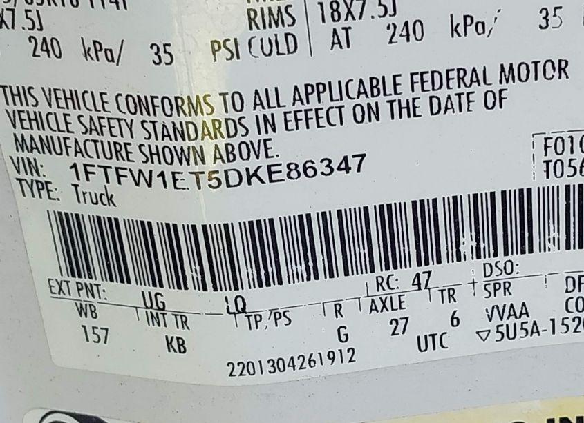 Photo 9 of 2013 Ford F-150 KING RANCH (VIN 1FTFW1ET5DKE86347)