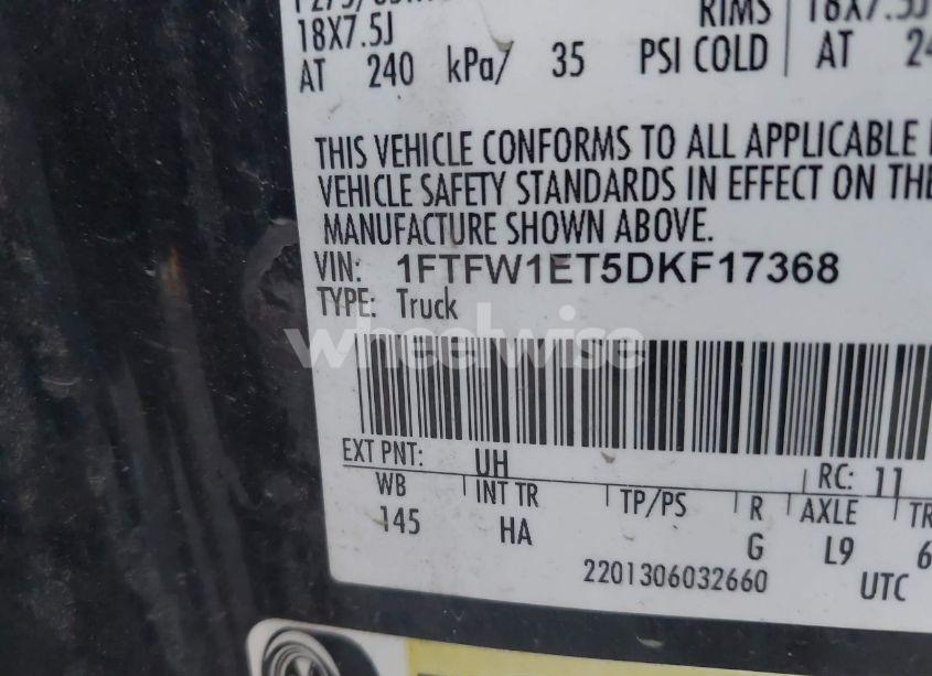 Photo 9 of 2013 Ford F-150 LARIAT (VIN 1FTFW1ET5DKF17368)