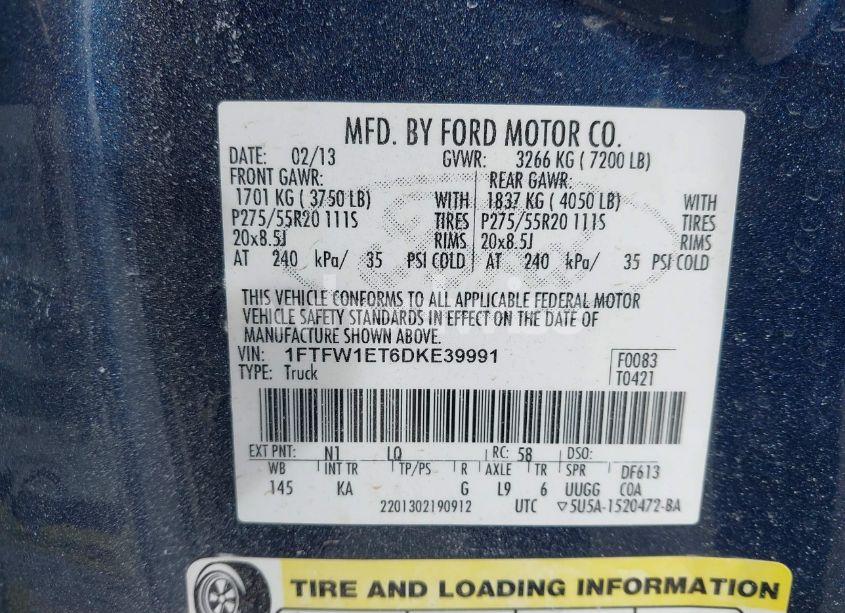 Photo 9 of 2013 Ford F-150 KING RANCH (VIN 1FTFW1ET6DKE39991)