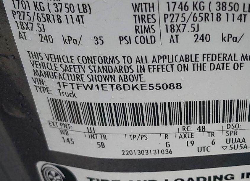 Photo 9 of 2013 Ford F-150 FX4 (VIN 1FTFW1ET6DKE55088)