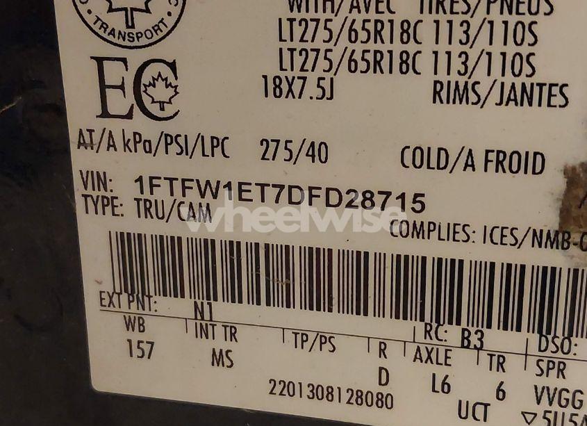 Photo 9 of 2013 Ford F-150 XLT (VIN 1FTFW1ET7DFD28715)