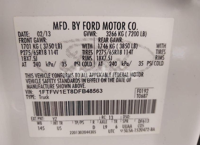 Photo 9 of 2013 Ford F-150 XLT (VIN 1FTFW1ET8DFB48563)