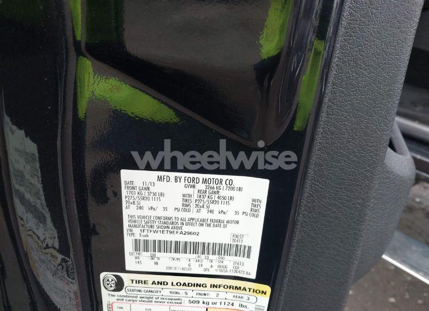 Photo 9 of 2014 Ford F-150 PLATINUM (VIN 1FTFW1ET9EFA29602)