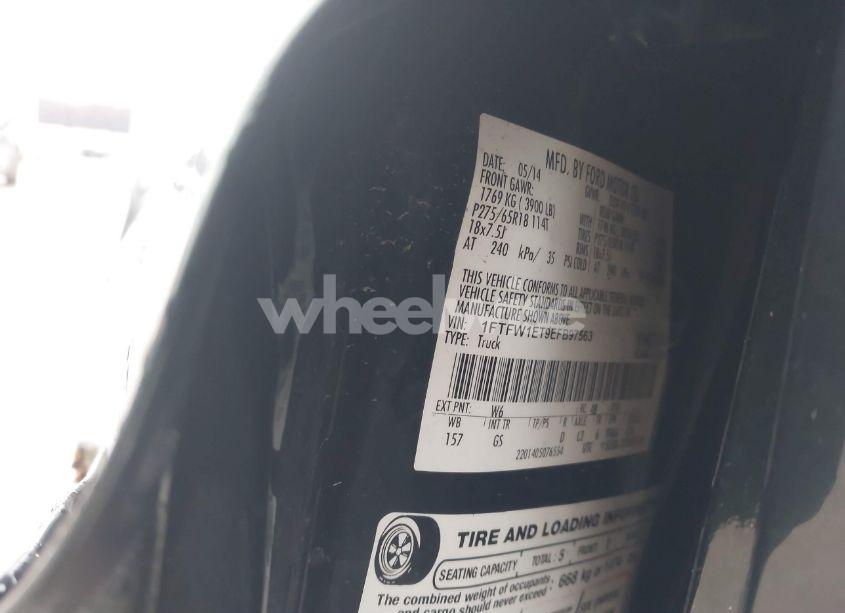 Photo 9 of 2014 Ford F-150 XLT (VIN 1FTFW1ET9EFB97563)