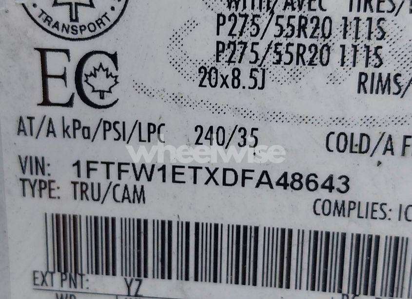 Photo 9 of 2013 Ford F-150 FX4 (VIN 1FTFW1ETXDFA48643)