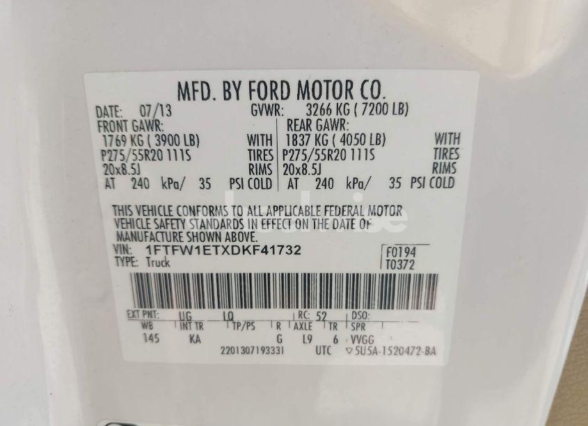 Photo 9 of 2013 Ford F-150 KING RANCH (VIN 1FTFW1ETXDKF41732)