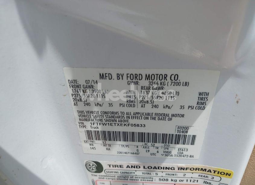 Photo 9 of 2014 Ford F-150 KING RANCH (VIN 1FTFW1ETXEKF05833)