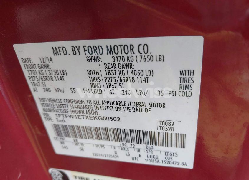 Photo 9 of 2014 Ford F-150 FX4 (VIN 1FTFW1ETXEKG50502)