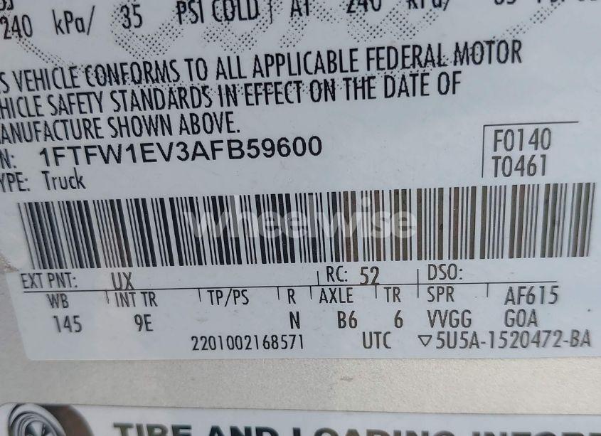 Photo 9 of 2010 Ford F-150 FX4/HARLEY-DAVIDSON/KING RANCH/LARIAT/PLATINUM/XL/XLT (VIN 1FTFW1EV3AFB59600)