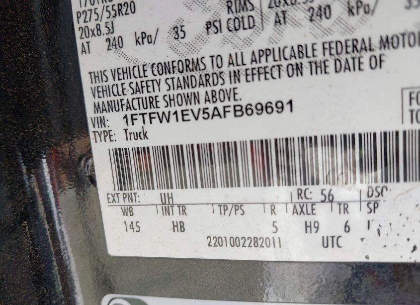 Photo 9 of 2010 Ford F-150 FX4/LARIAT/XL/XLT (VIN 1FTFW1EV5AFB69691)