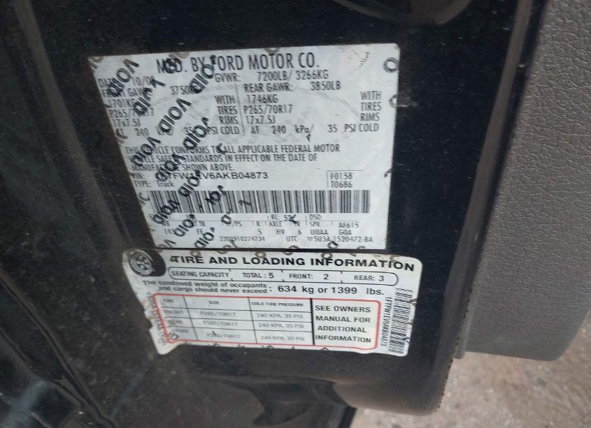 Photo 9 of 2010 Ford F-150 FX4/HARLEY-DAVIDSON/KING RANCH/LARIAT/PLATINUM/XL/XLT (VIN 1FTFW1EV6AKB04873)