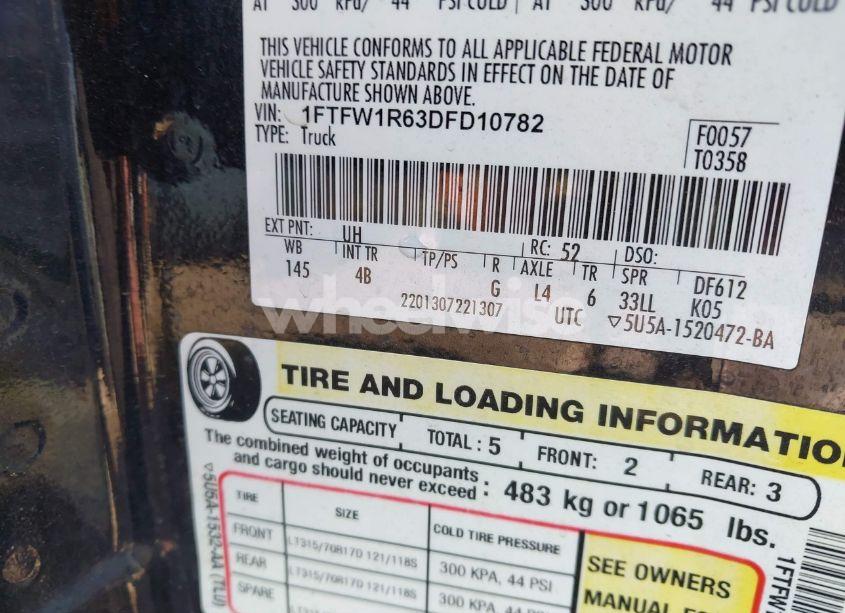 Photo 9 of 2013 Ford F-150 SVT RAPTOR (VIN 1FTFW1R63DFD10782)