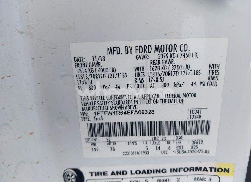 Photo 9 of 2014 Ford F-150 SVT RAPTOR (VIN 1FTFW1R64EFA06328)