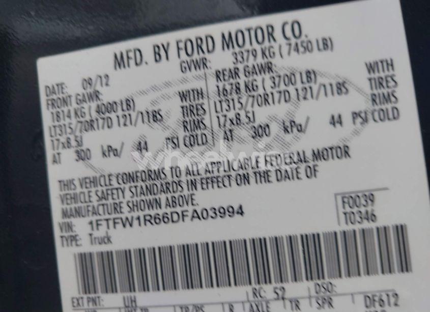 Photo 9 of 2013 Ford F-150 SVT RAPTOR (VIN 1FTFW1R66DFA03994)