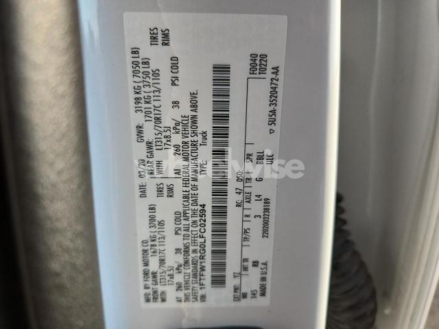 Photo 6 of 2020 FORD F150 RAPTOR (VIN 1FTFW1RG0LFC02594)