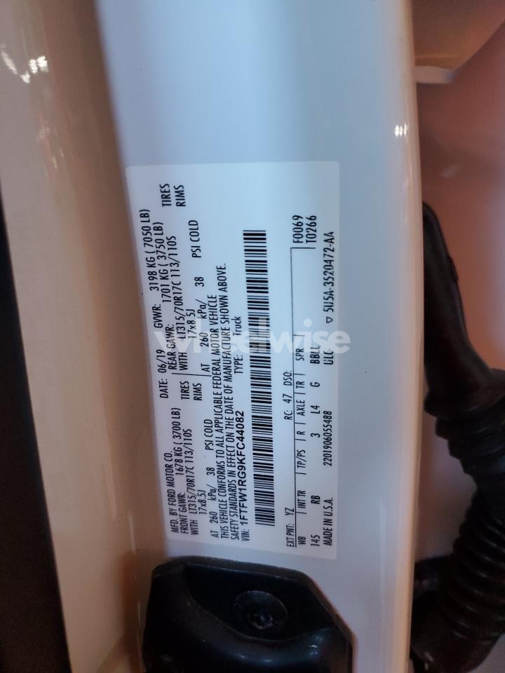 Photo 12 of 2019 FORD F150 RAPTOR (VIN 1FTFW1RG9KFC44082)