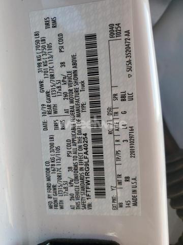 2020 FORD F150 RAPTOR (VIN 1FTFW1RG9LFA40254) main photo