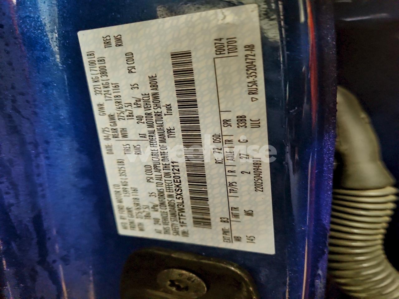 Photo 12 of 2025 FORD F150 XLT (VIN 1FTFW3L5XSKE01211)