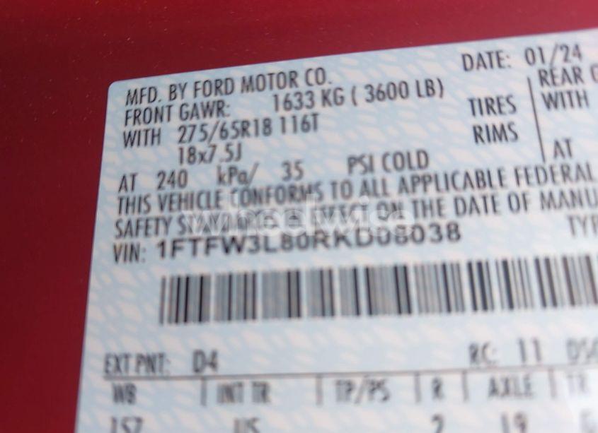 Photo 9 of 2024 Ford F-150 XLT (VIN 1FTFW3L80RKD08038)