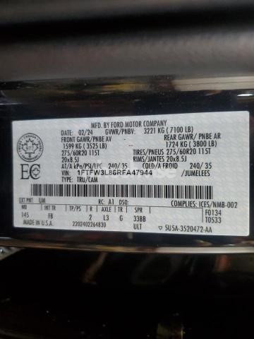 Photo 3 of 2024 FORD F150 XLT (VIN 1FTFW3L86RFA47944)