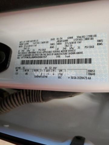 Photo 10 of 2024 FORD F150 XLT (VIN 1FTFW3L89RKD06157)