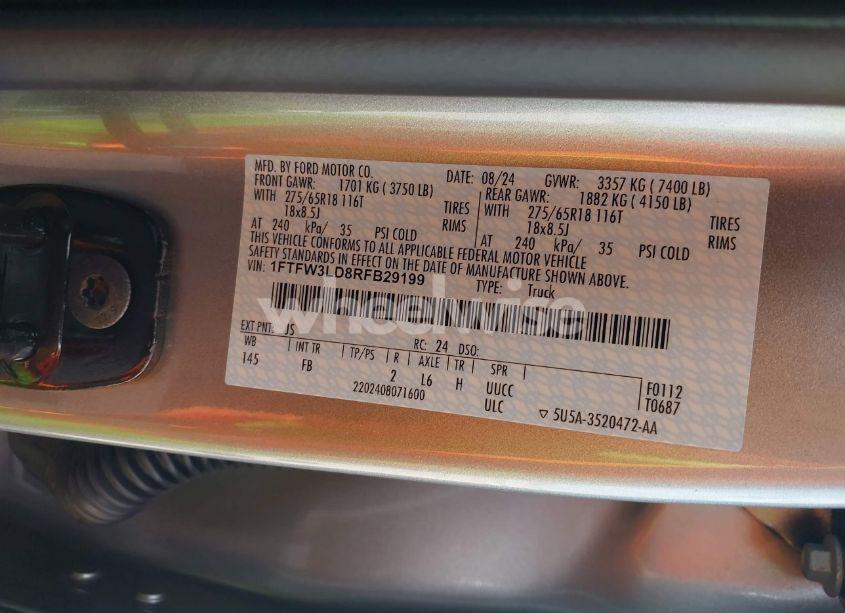 Photo 9 of 2024 Ford F-150 XLT (VIN 1FTFW3LD8RFB29199)