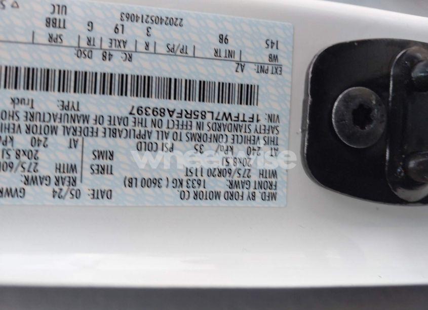 Photo 9 of 2024 Ford F-150 PLATINUM (VIN 1FTFW7L85RFA89397)