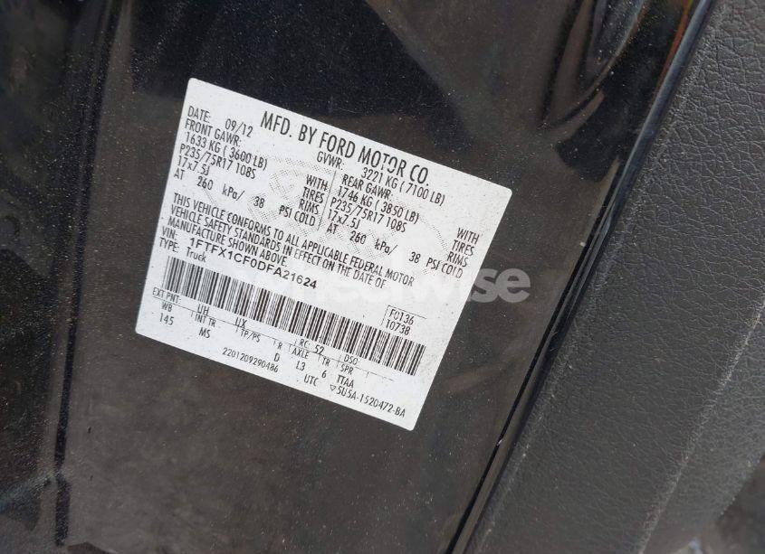 Photo 9 of 2013 Ford F-150 XLT (VIN 1FTFX1CF0DFA21624)