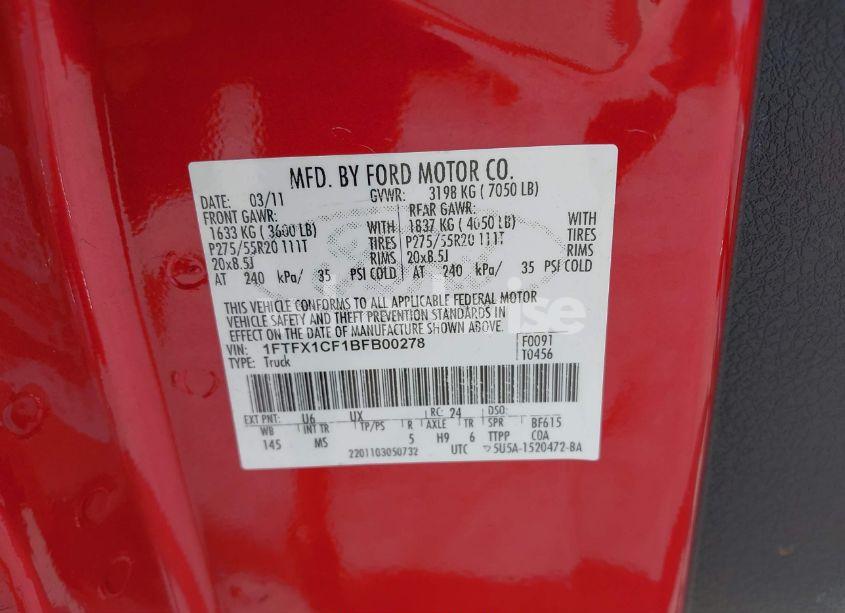 Photo 9 of 2011 Ford F-150 XLT (VIN 1FTFX1CF1BFB00278)