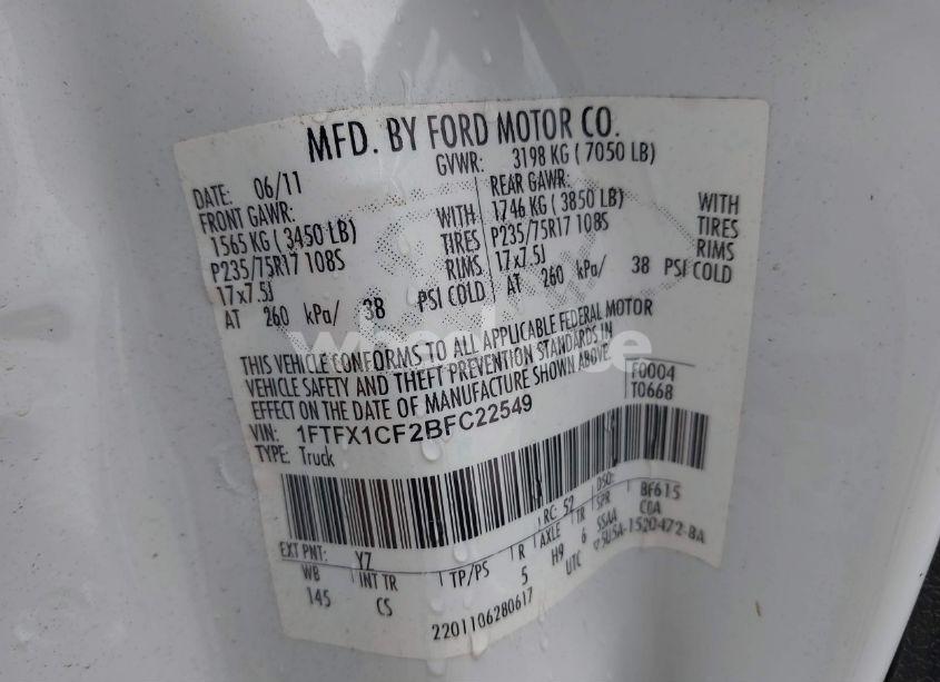 Photo 9 of 2011 Ford F-150 XL (VIN 1FTFX1CF2BFC22549)
