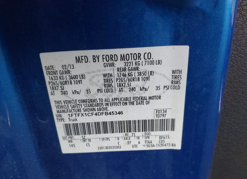 Photo 9 of 2013 Ford F-150 STX (VIN 1FTFX1CF4DFB45346)